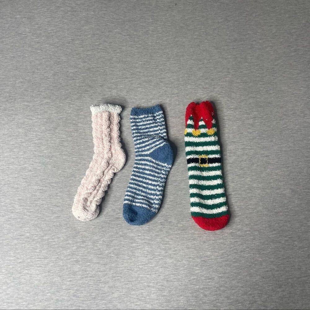 Women’s Cozy Plush Mismatched 3 Crew Socks